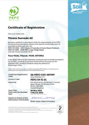 PEFC/19-31-21 sertifikaat