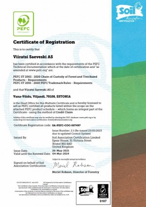 PEFC/19-31-21 certificate