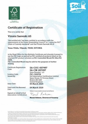 FSC®(FSC-C020718) sertifikaat