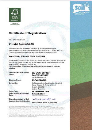FSC®(FSC-C020718) certificate